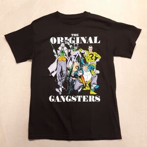 DC Comics Mens Original Gangsters Graphic Tee Medium Black SS Crew Villains